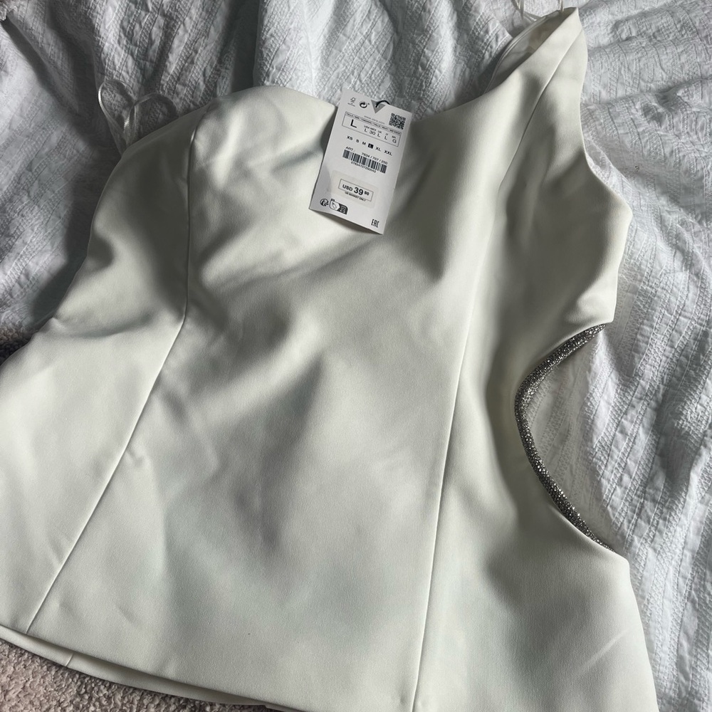 Jeweled side Zara top one shoulder